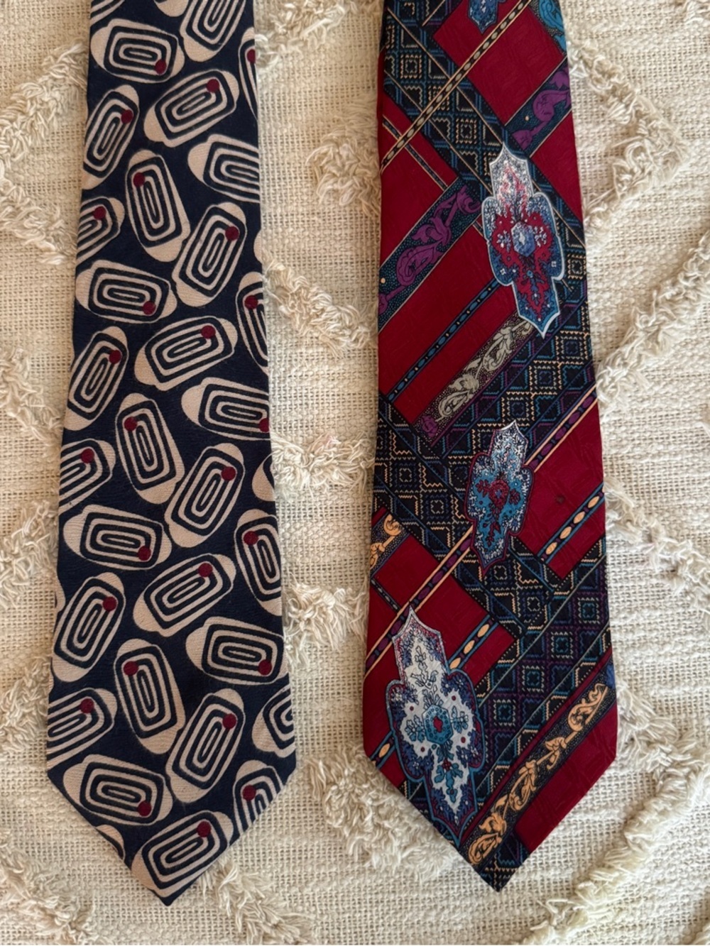 Black Smith Isaco Men Multicolor Silk Tie Set Geometric Vintage